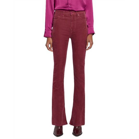 NEW 7 FOR ALL MANKIND tailorless uhr skinny boot jeans in burgandy - Picture 1 of 4